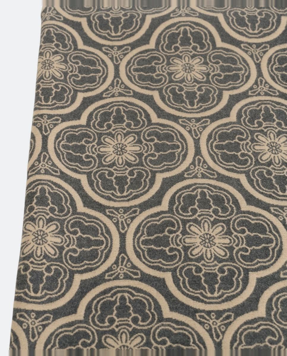 Écharpe Retangular com Jacquard Geométrico, Tecido de Alta Qualidade e Design Contemporâneo Cinzento-3
