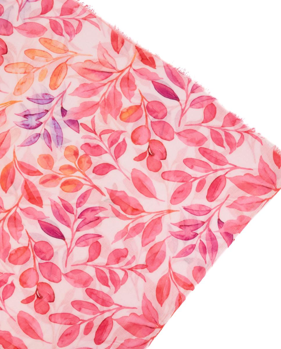 Lenço de Viscose com Estampado Floral Fúcsia-3