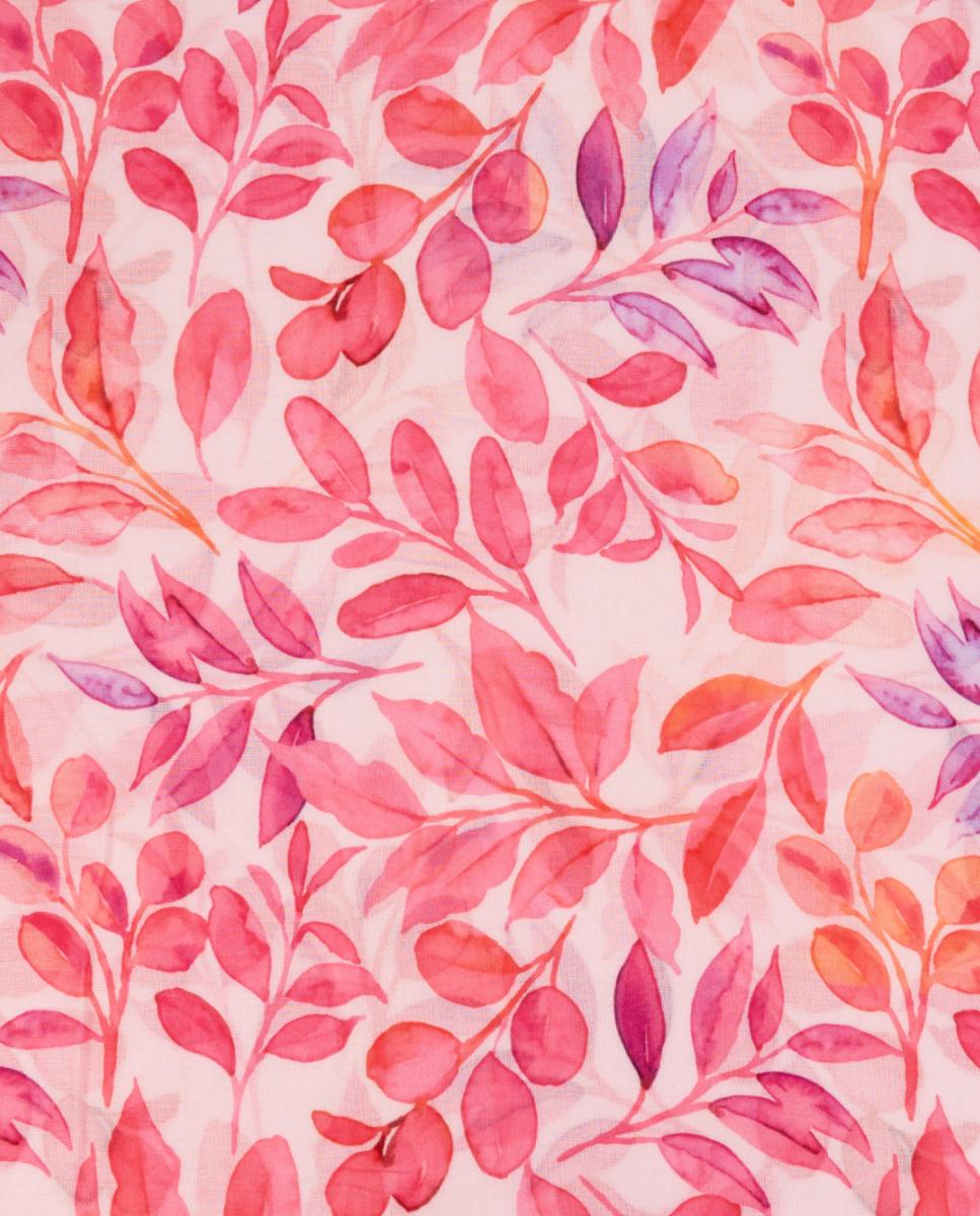 Lenço de Viscose com Estampado Floral Fúcsia-4