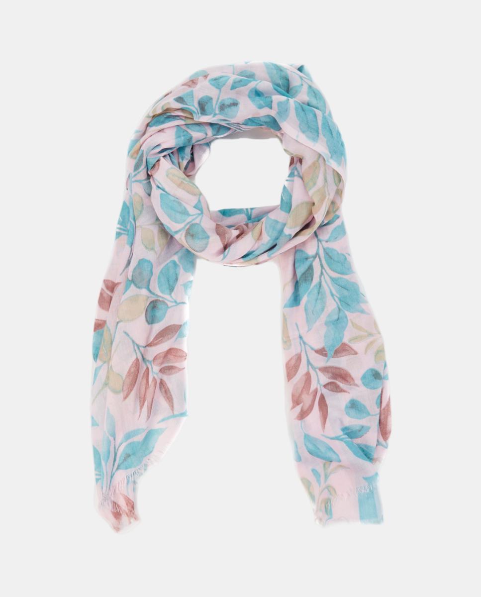 Lenço de Viscose com Estampado Floral Verde-2
