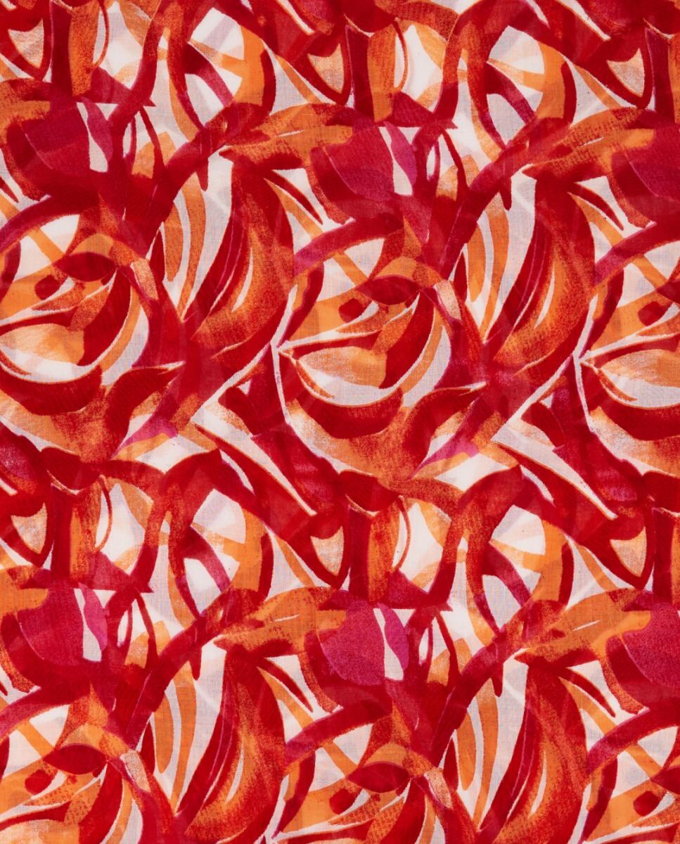 Lenço de Viscose com Estampado Abstrato Laranja-4