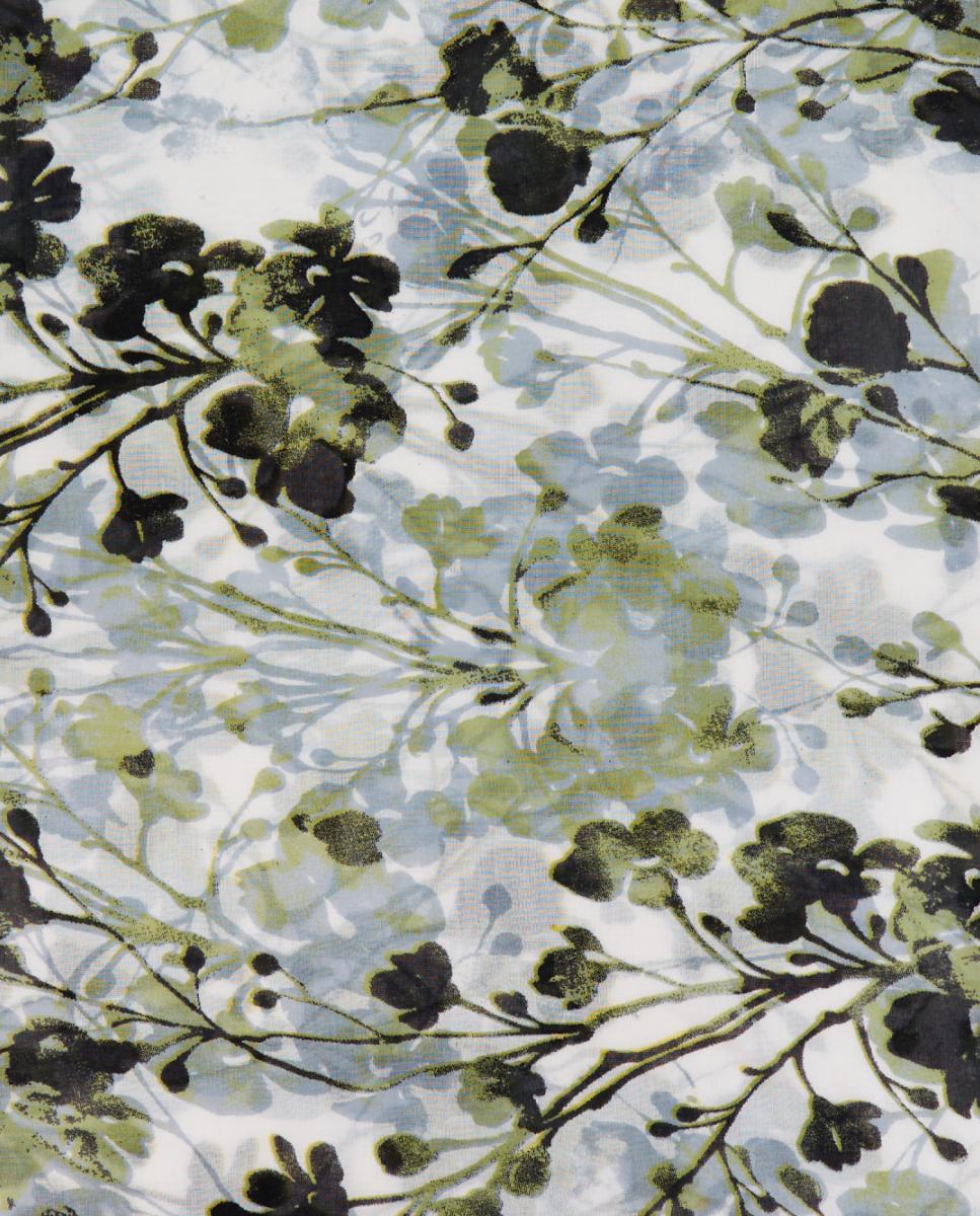 Lenço de Viscose com Estampado Floral Verde-4