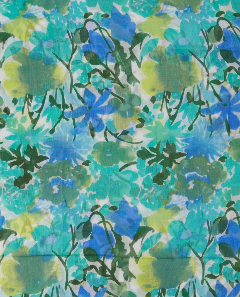 Lenço de Viscose com Estampado Floral Verde-3