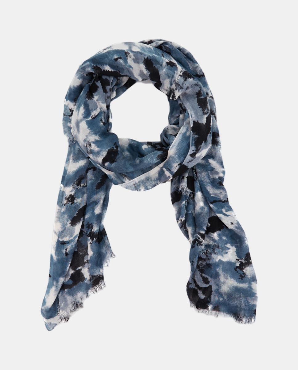 Imagen 2 de Pañuelo de viscosa con estampado abstracto - Abbacino - Negro Negro