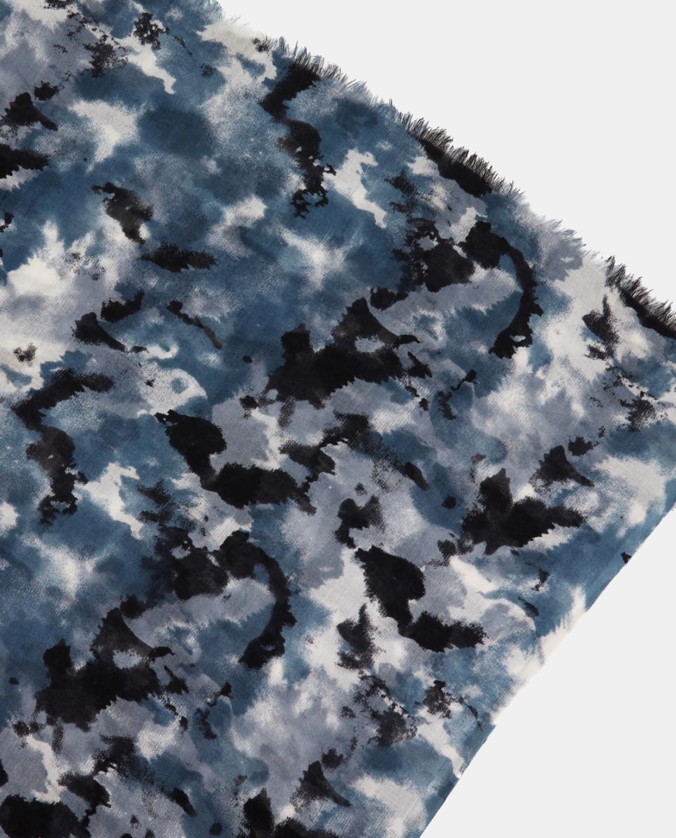 Imagen 3 de Pañuelo de viscosa con estampado abstracto - Abbacino - Negro Negro