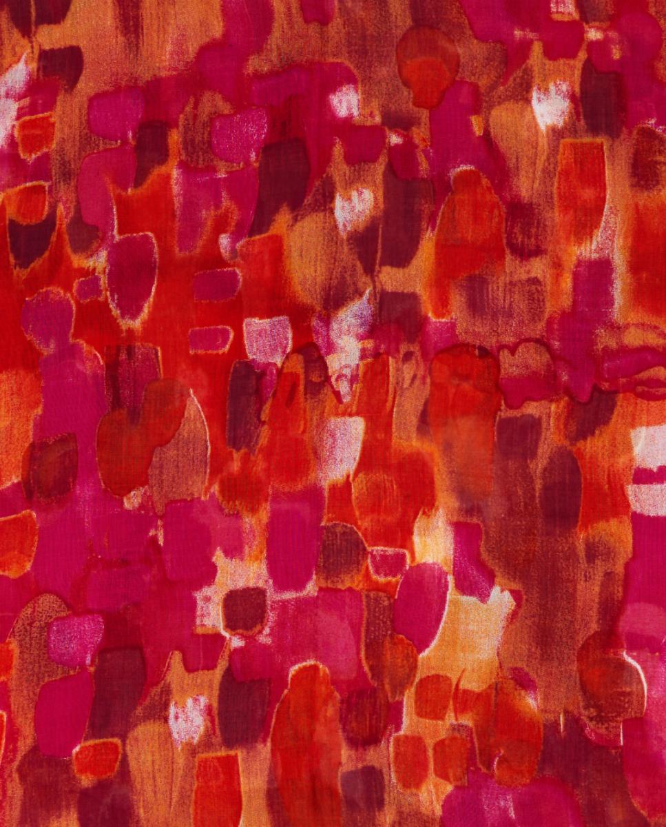 Lenço de Viscose com Estampado Abstrato Fúcsia-4