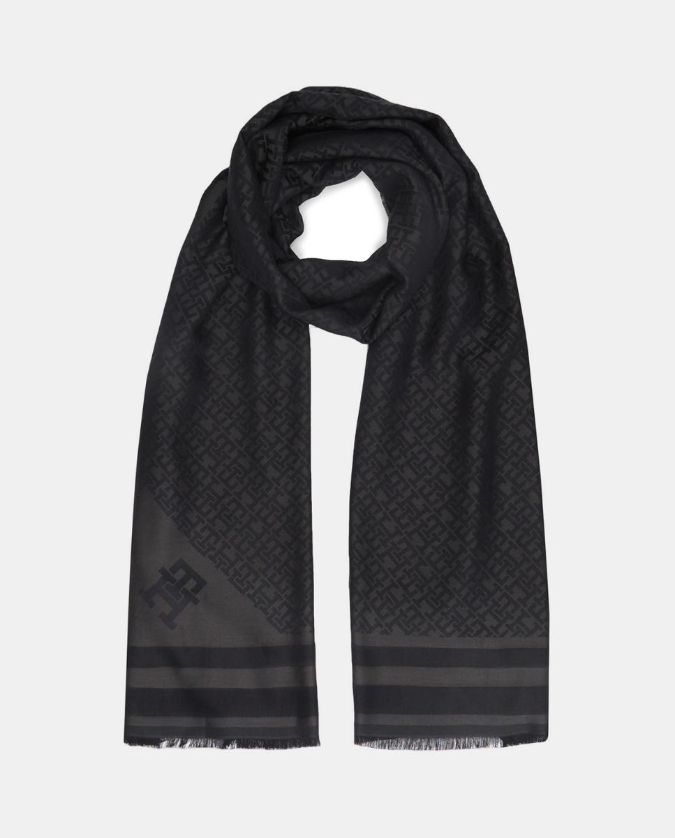 Imagem 0 de Écharpe com Estampado de Monograma - Preto