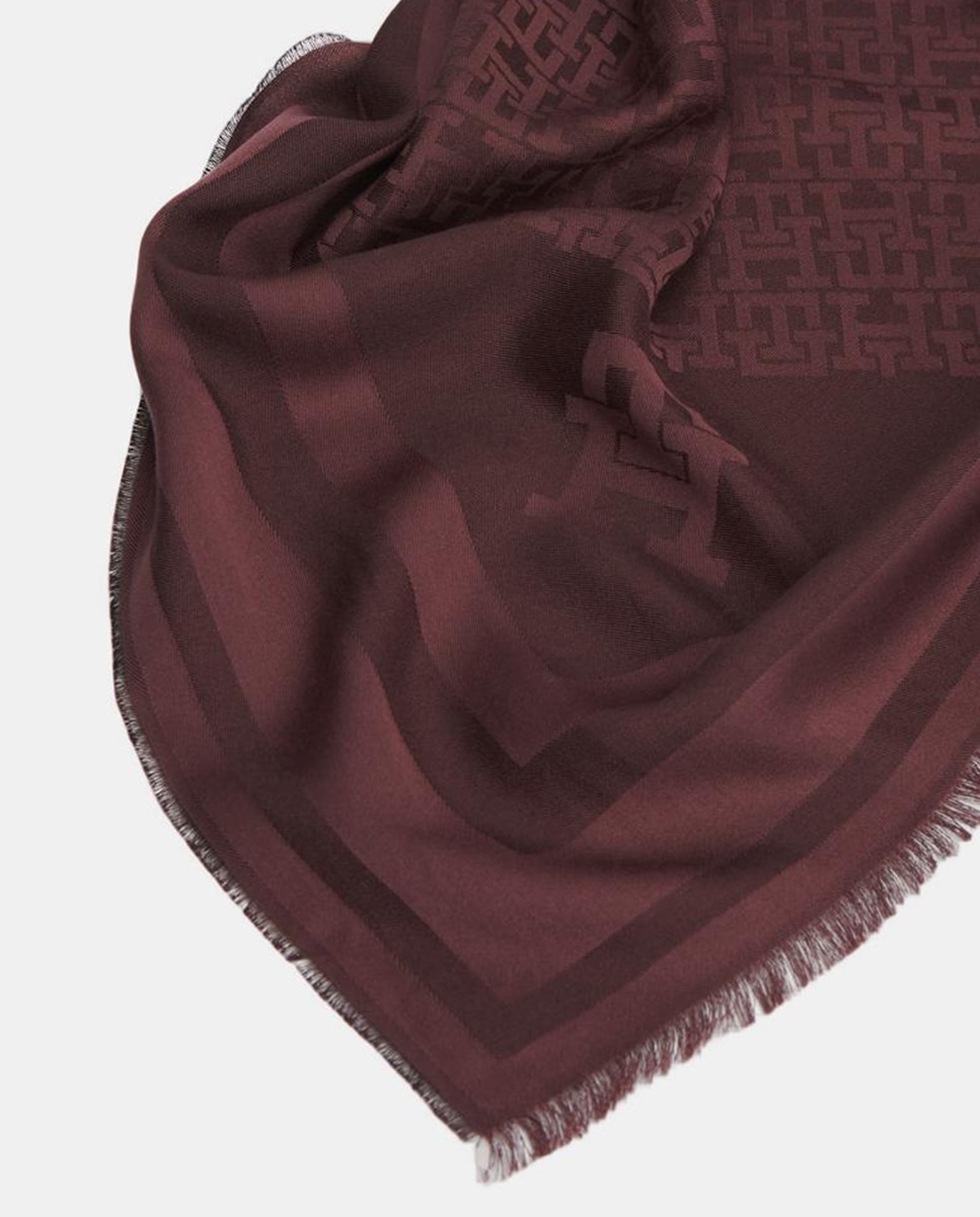 Écharpe com Estampado de Monograma - Bordeaux Bordeaux-2