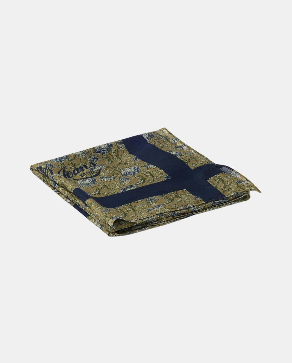 Lenço de Algodão e Linho Estampado com Logótipo Verde-2