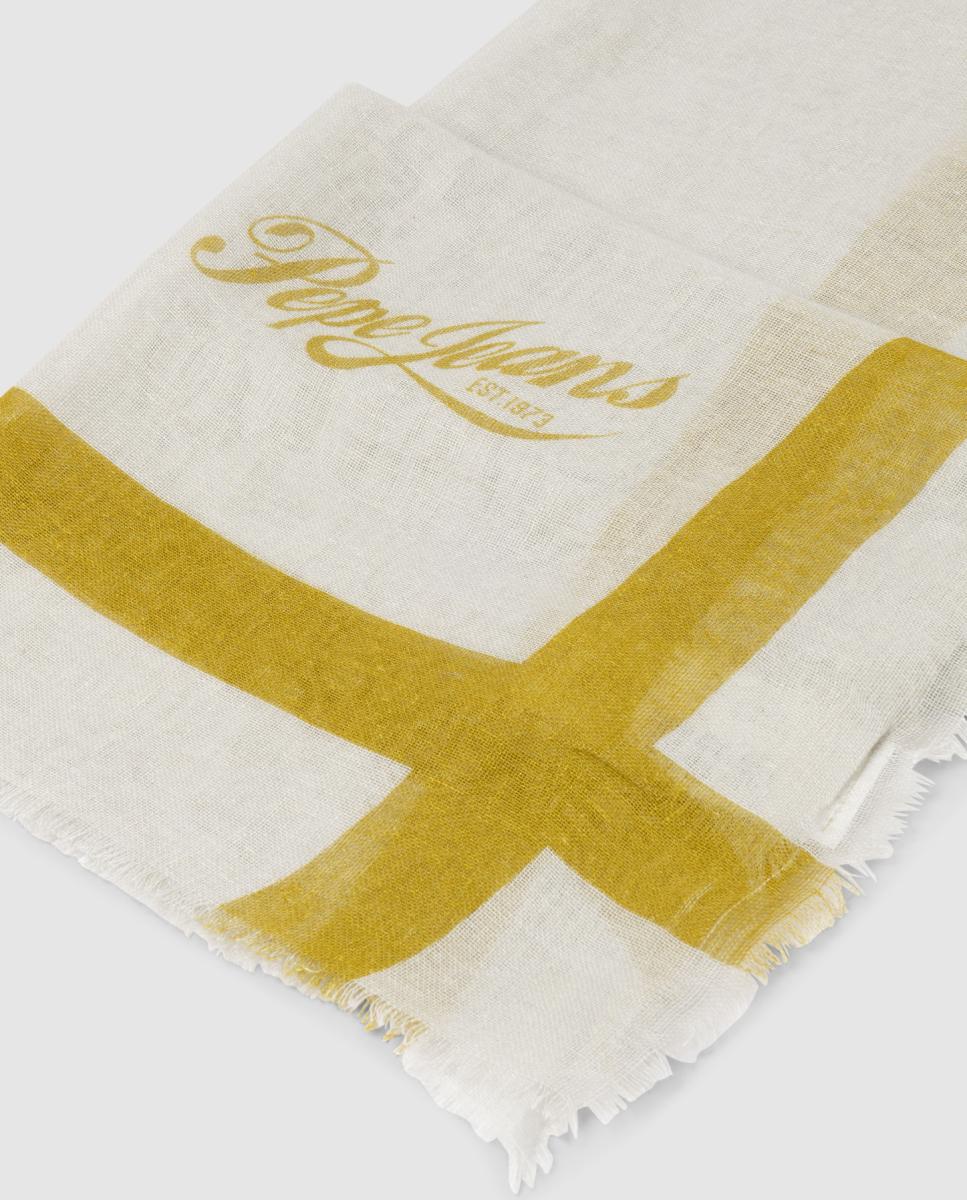 Lenço de Algodão e Linho com Logótipo Amarelo-2