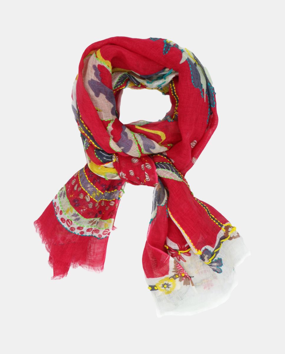 Imagem 0 de Lenço de Linho Estampado com Bordado