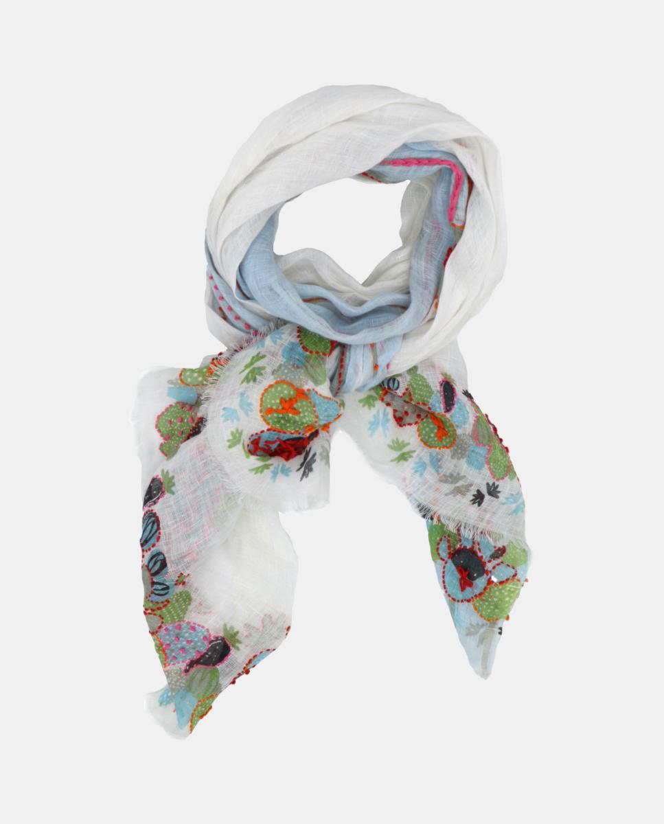 Imagem 0 de Lenço de Linho Estampado com Bordado