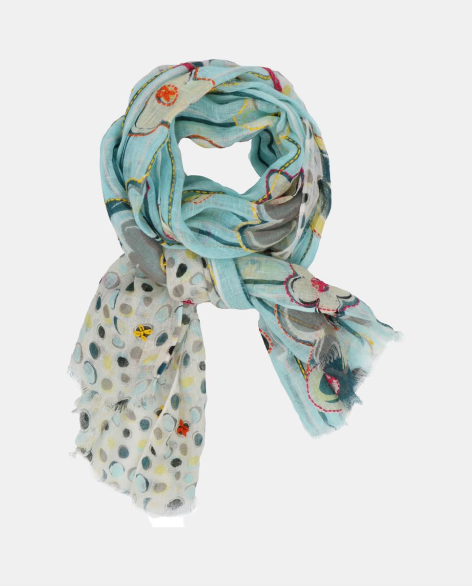 Imagem 0 de Lenço de Linho Estampado com Bordado