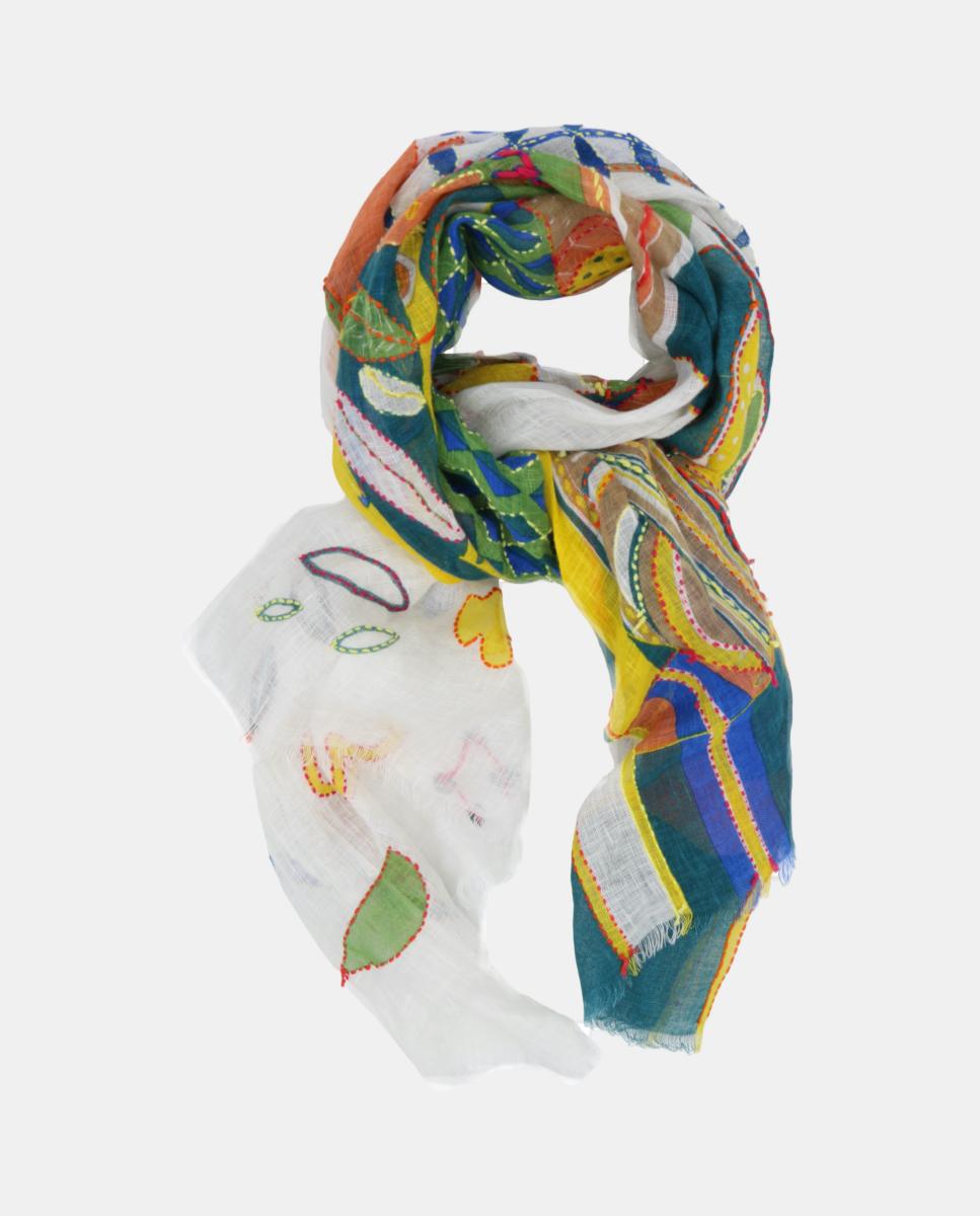 Imagem 0 de Lenço de Linho Estampado com Bordado