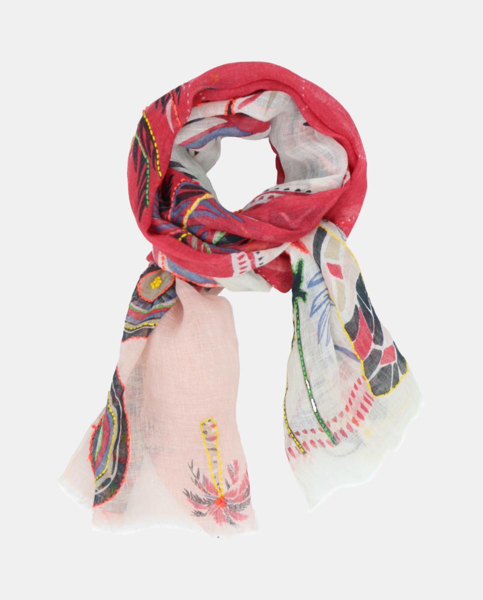 Imagem 0 de Lenço de Linho Estampado com Bordado