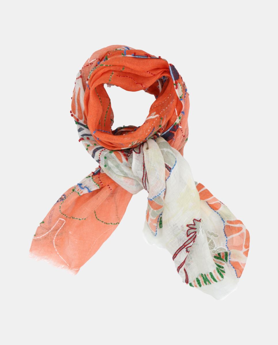 Imagem 0 de Lenço de Linho Estampado com Bordado