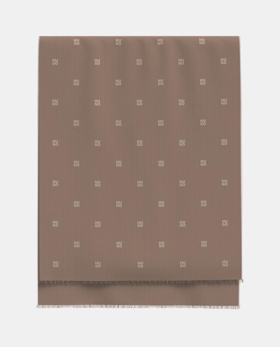 Cachecol de Modal com Estampado Castanho-2