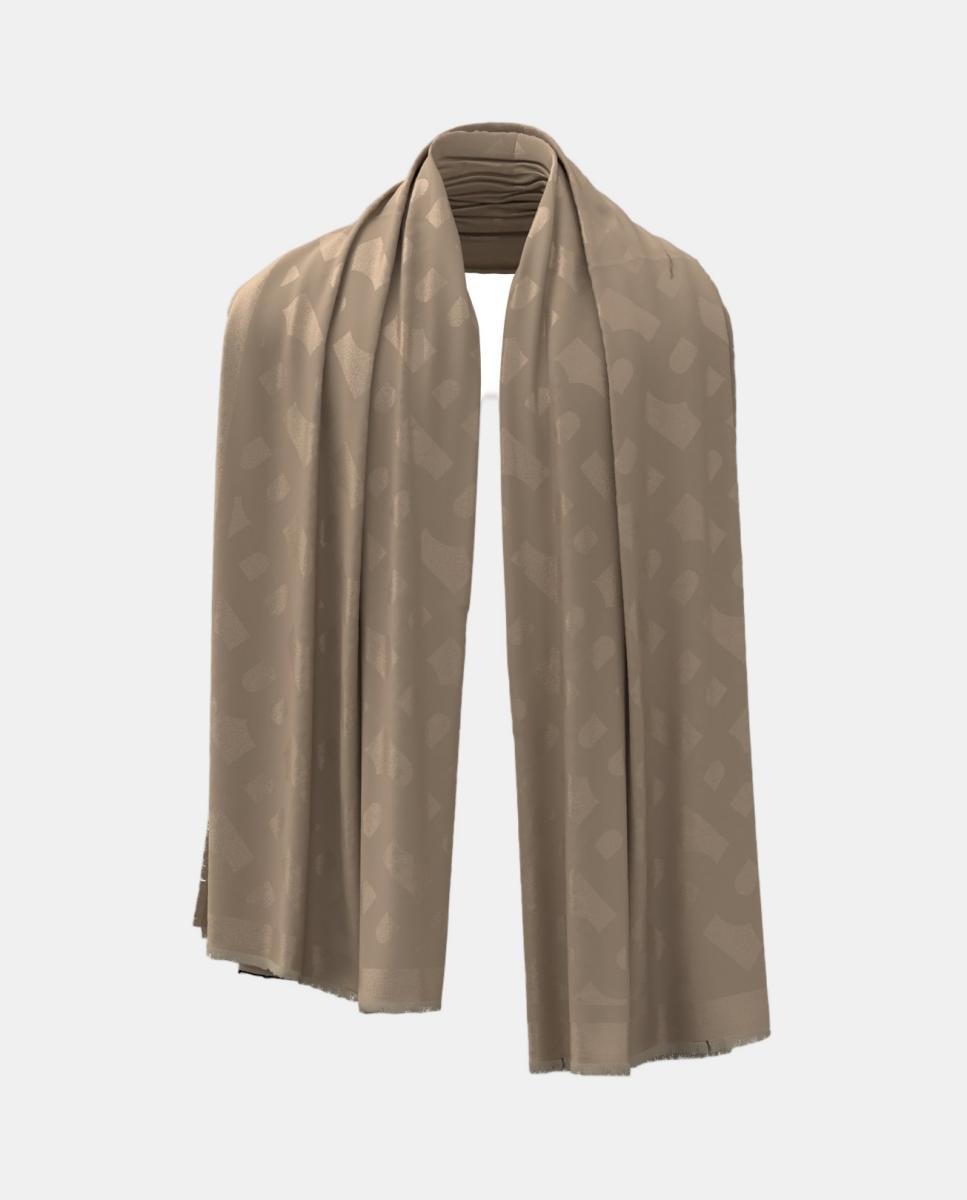 Lenço de Modal com Estampado Castanho-3