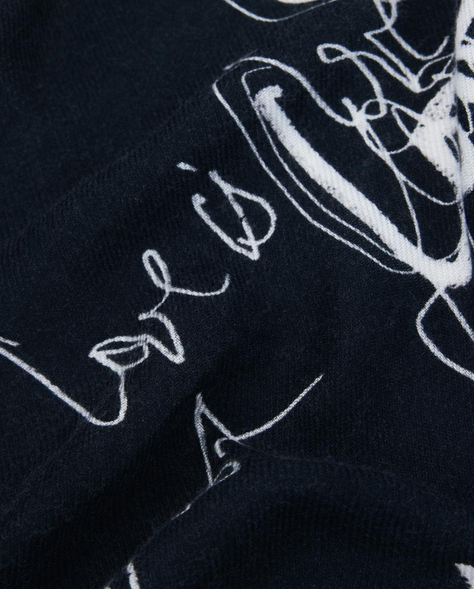 Écharpe com Lettering Preto-3