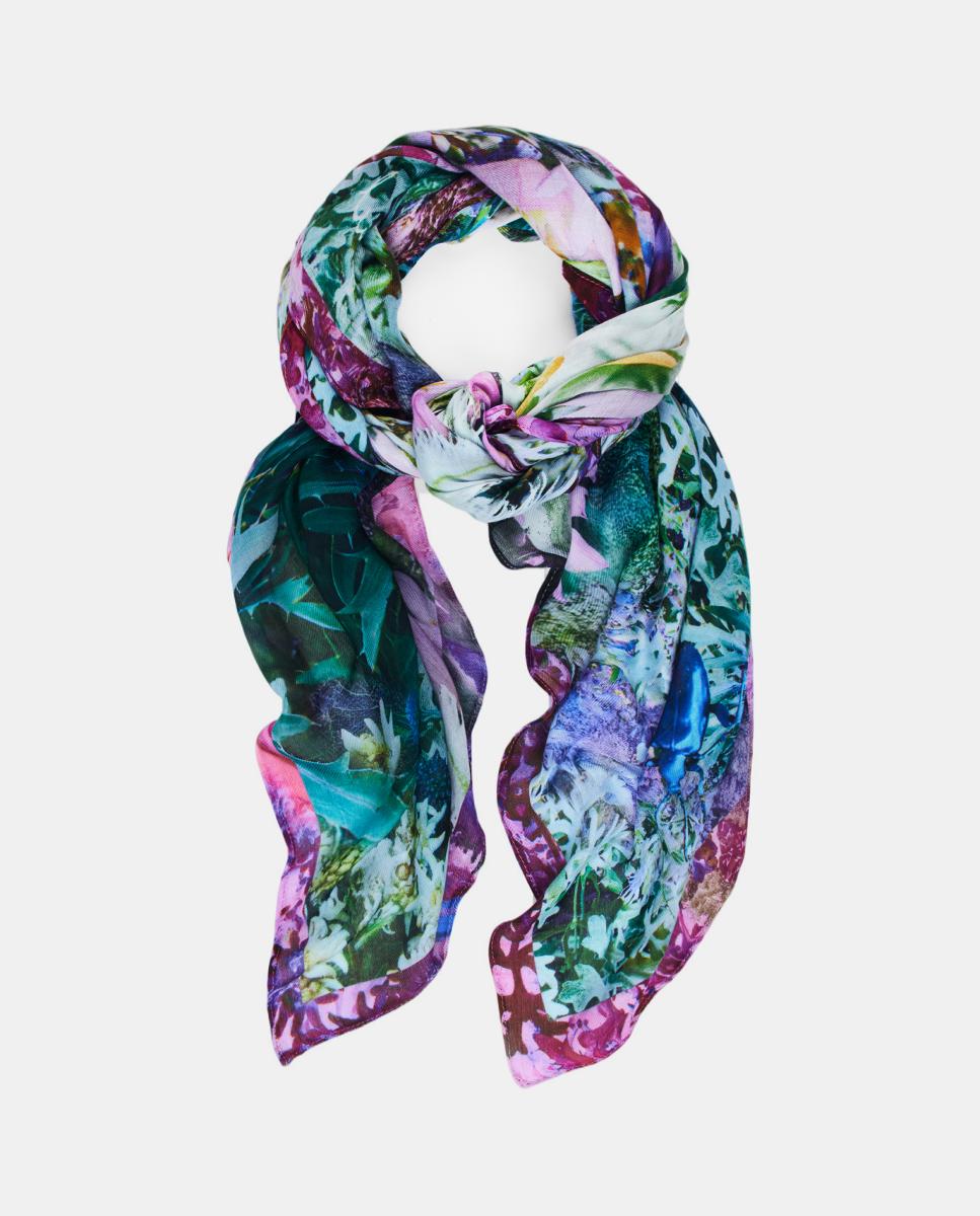 Écharpe Retangular Garden Azul-claro-2