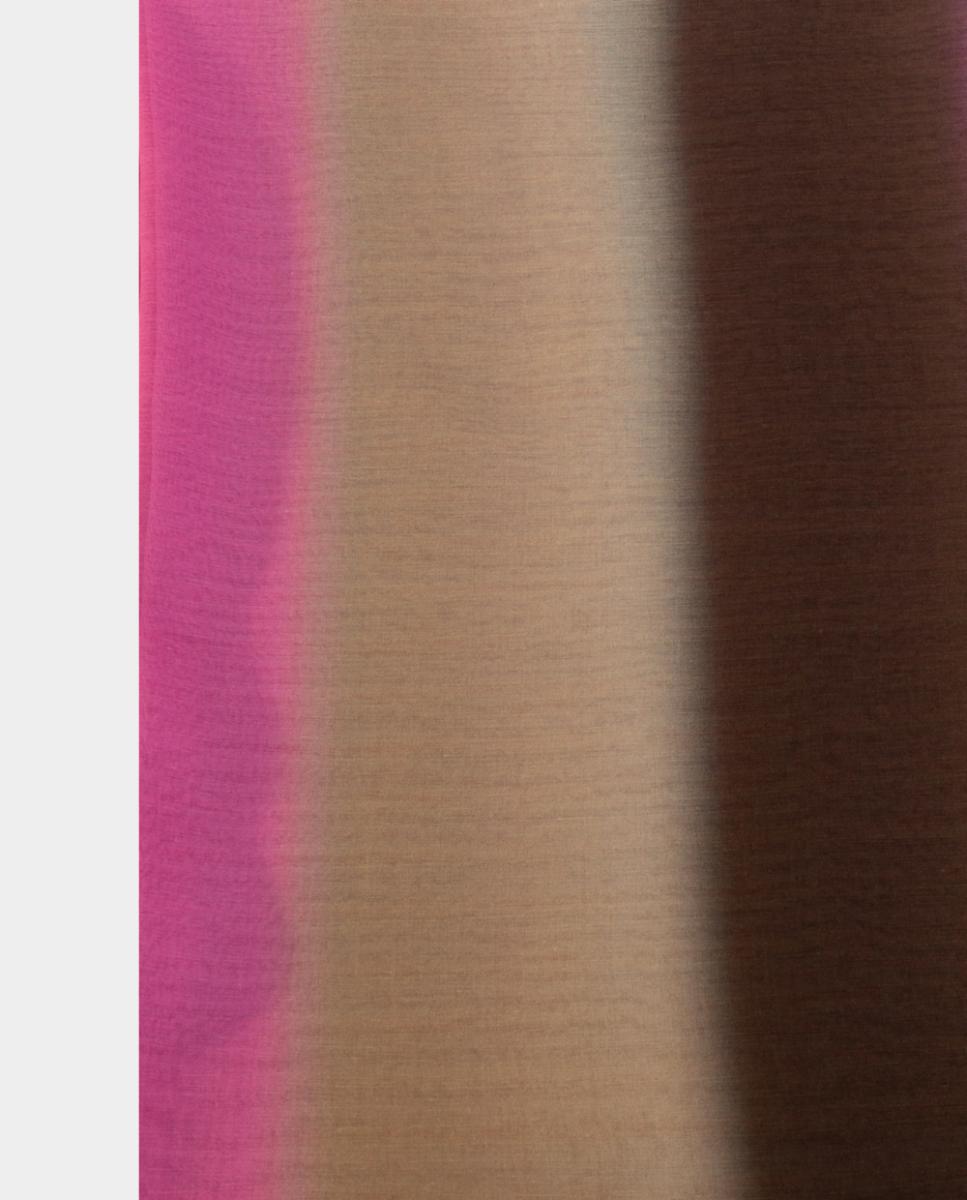 Écharpe Retangular de Poliéster com Estampado às Riscas Rosa-3