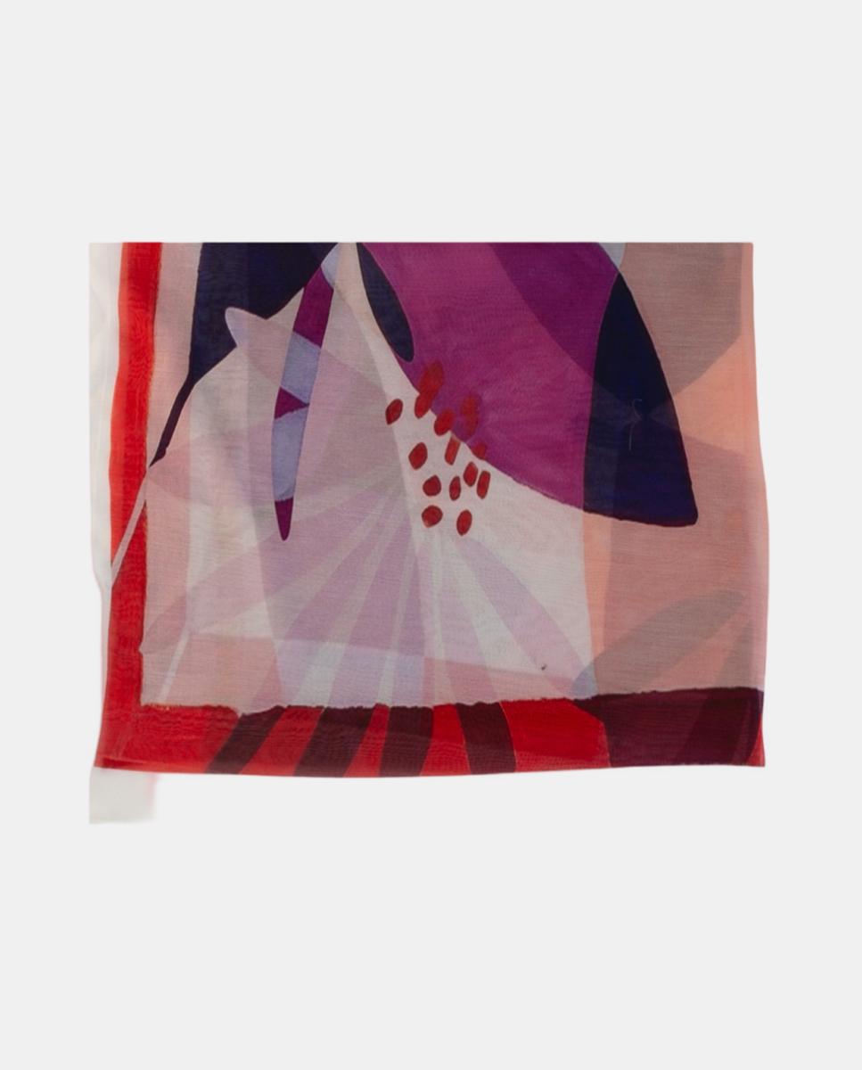 Imagem 0 de Écharpe Retangular de Poliéster com Estampado Floral