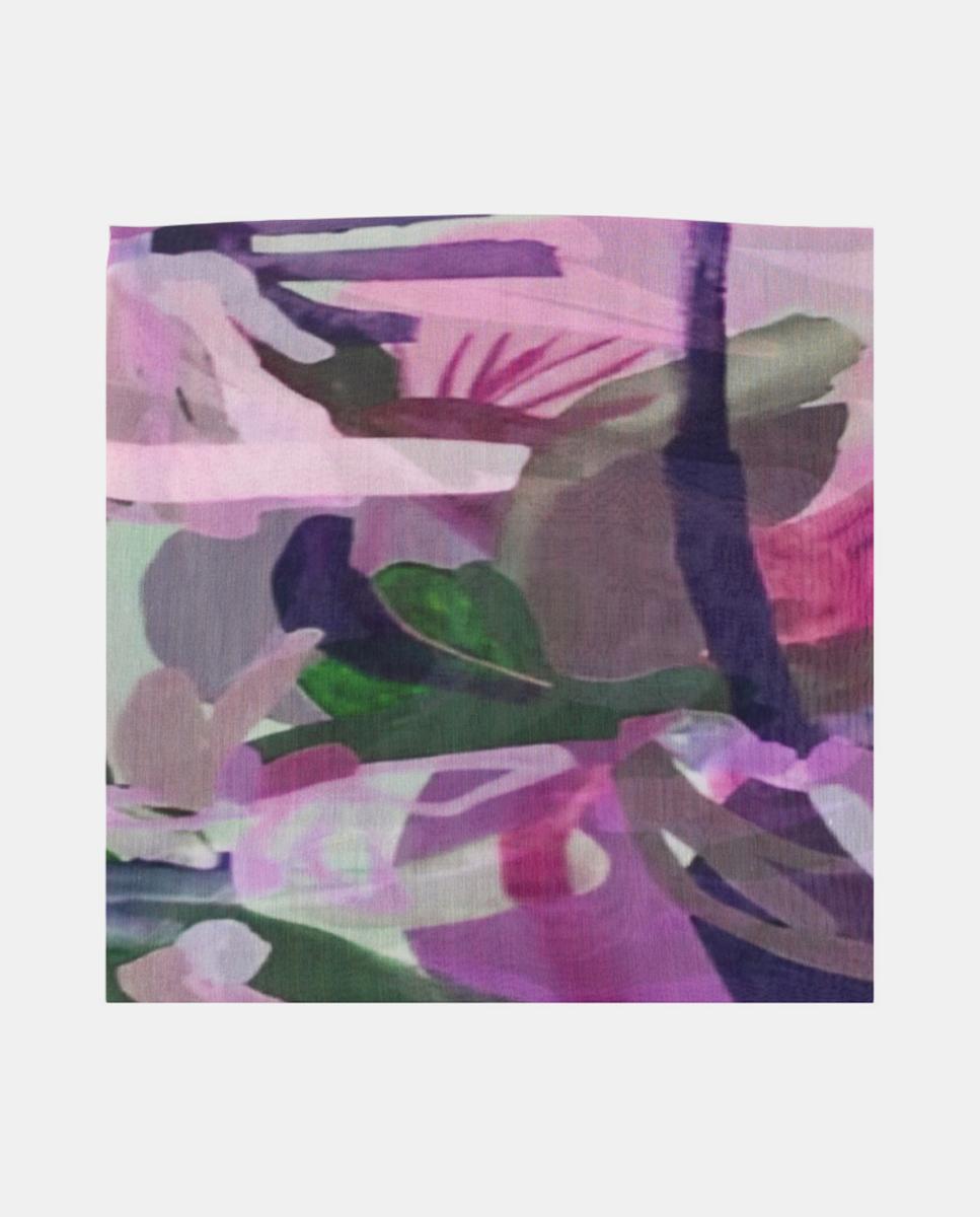 Imagem 0 de Écharpe Retangular de Poliéster com Estampado Floral