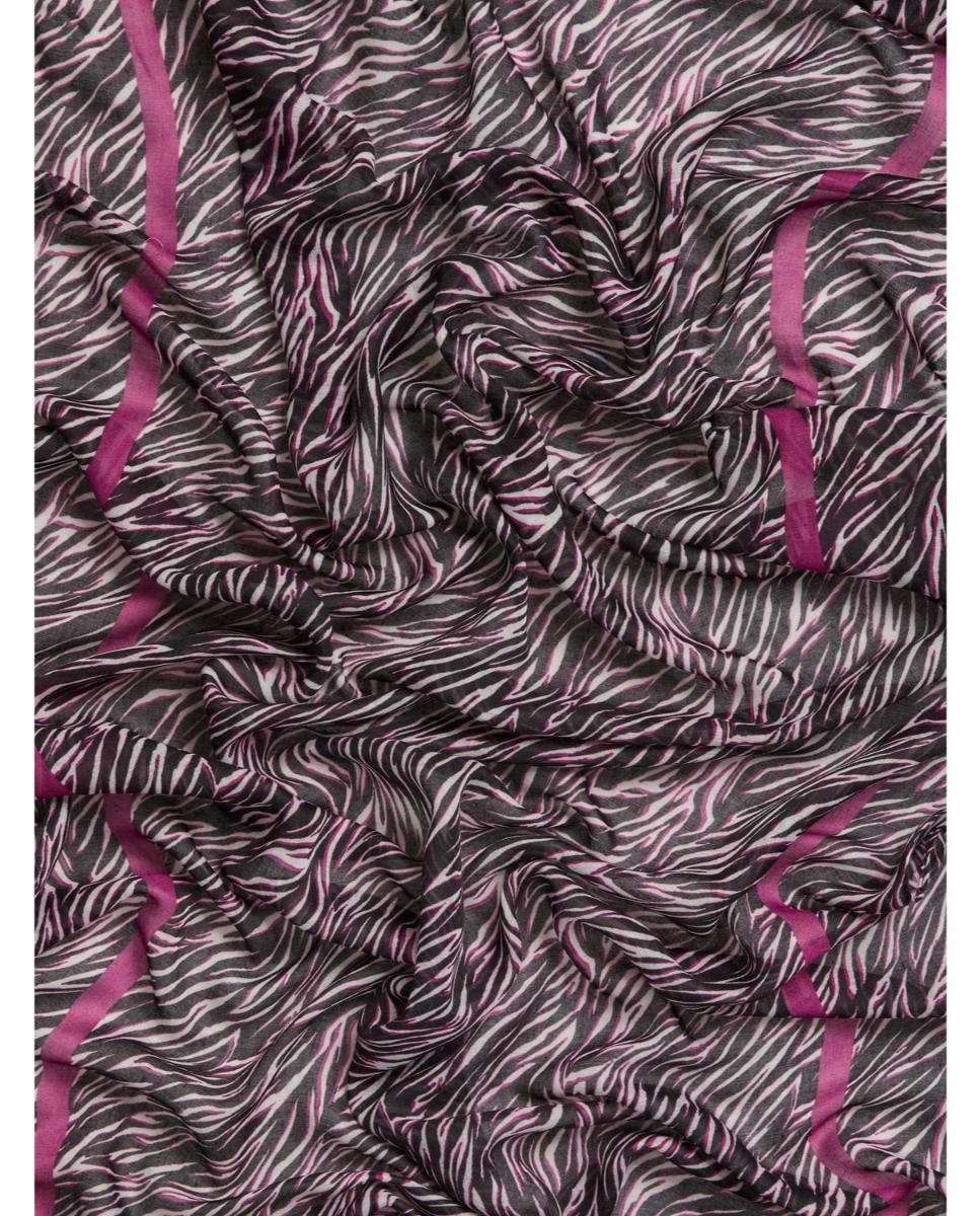 Lenço com Animal Print de Zebra Fúcsia-2