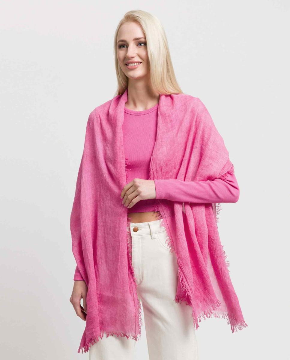 Estola lisa com poliéster e viscose Rosa-6