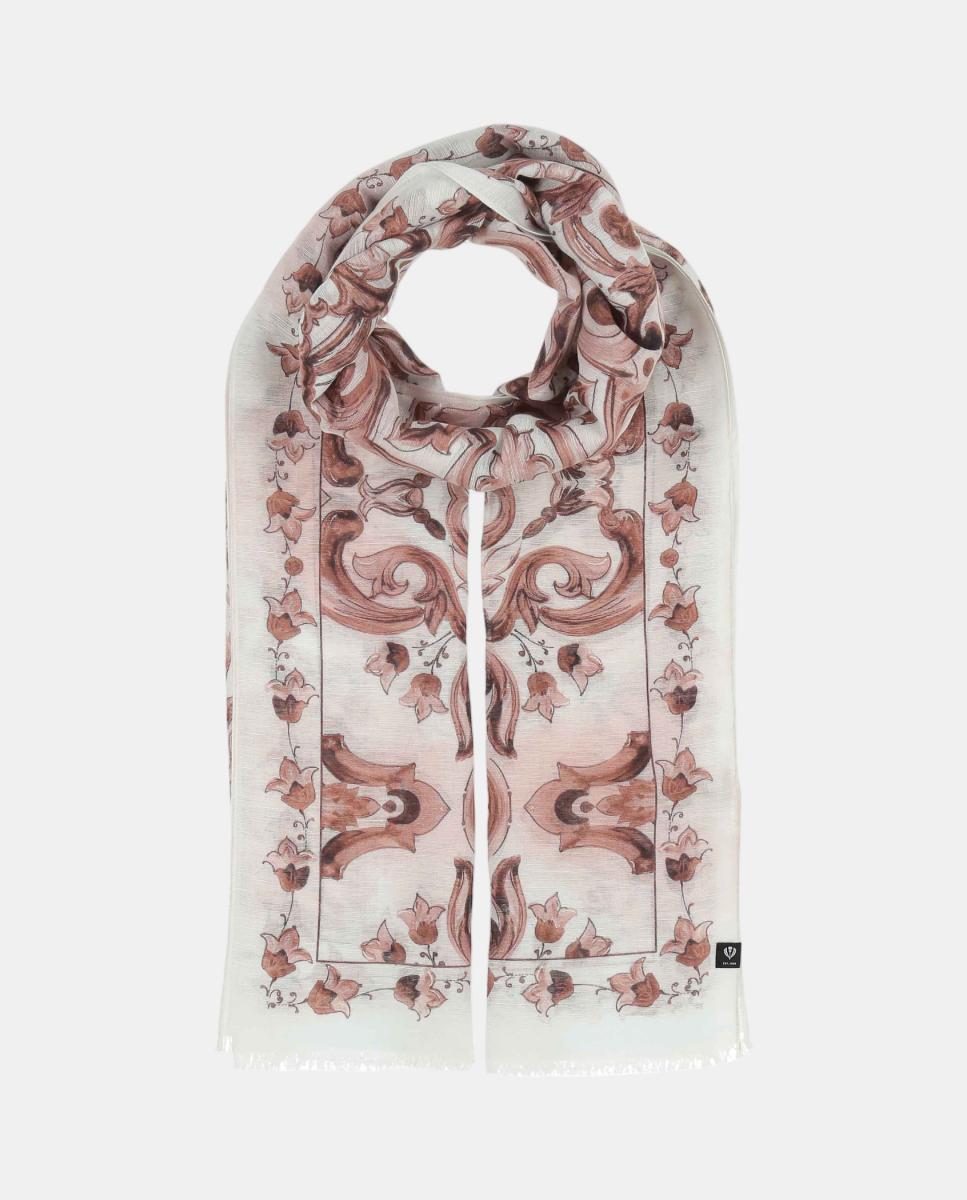 Estola Lisa com Poliéster e Viscose Castanho-claro-2