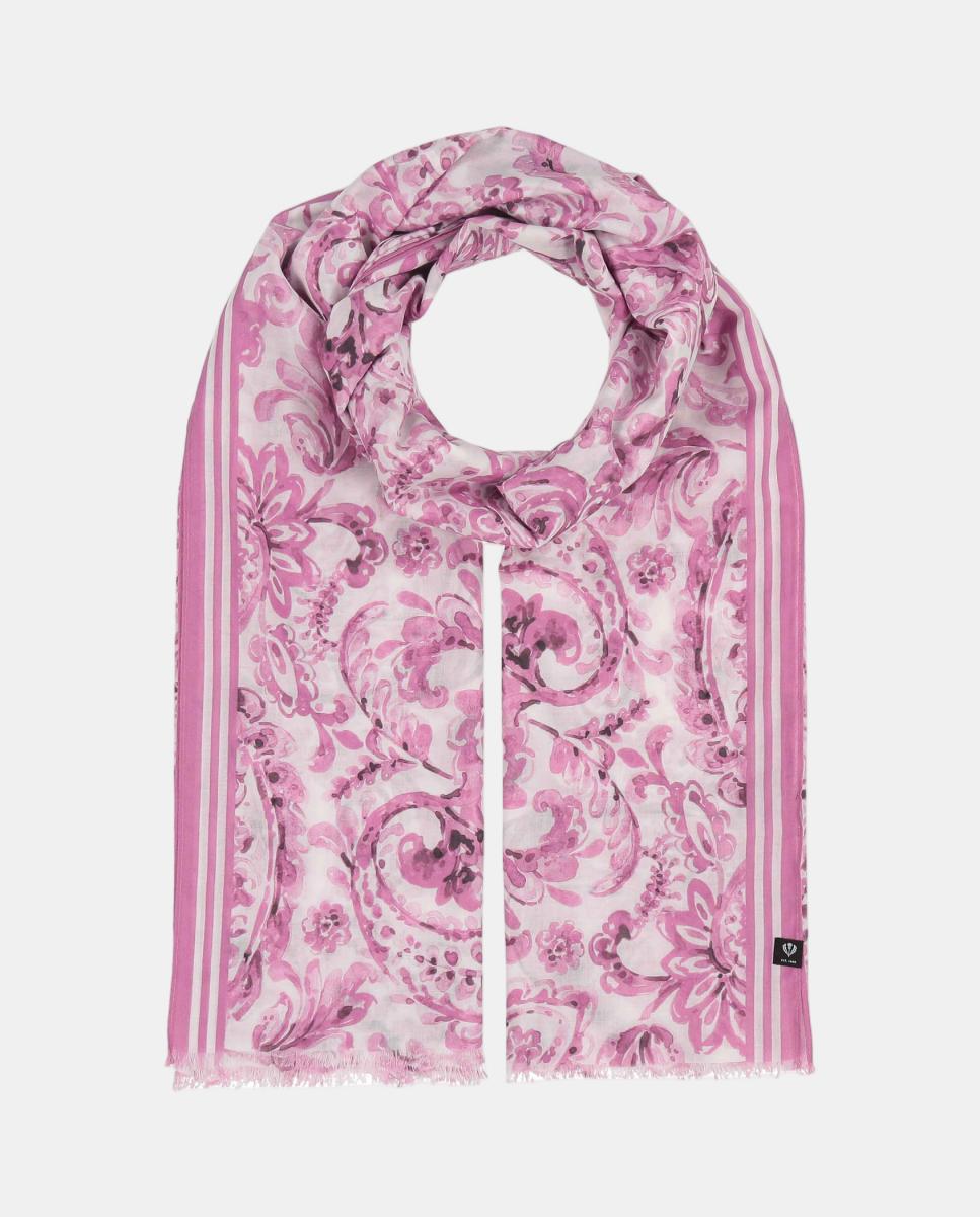 Estola lisa com poliéster e viscose Rosa-2