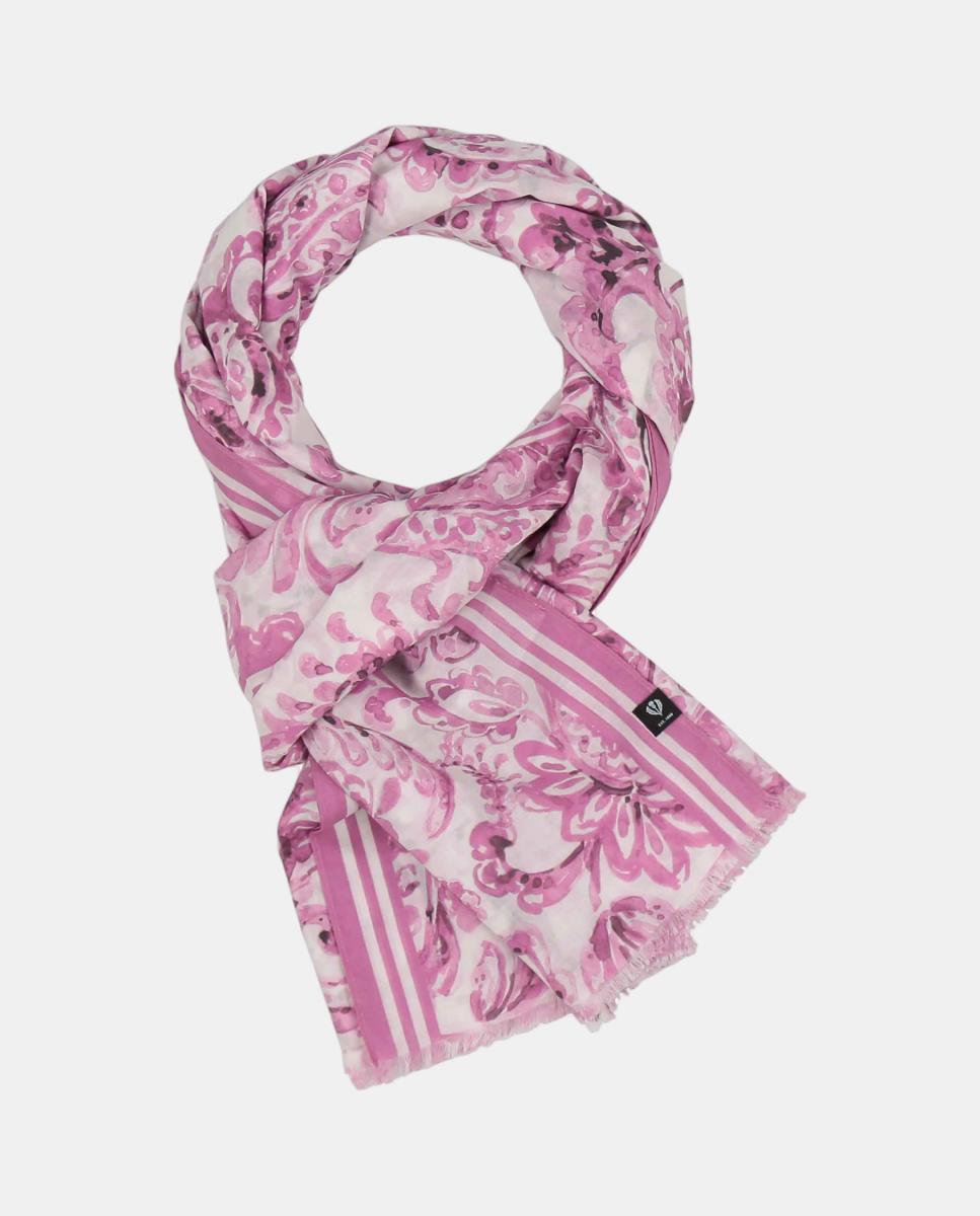 Estola lisa com poliéster e viscose Rosa-3