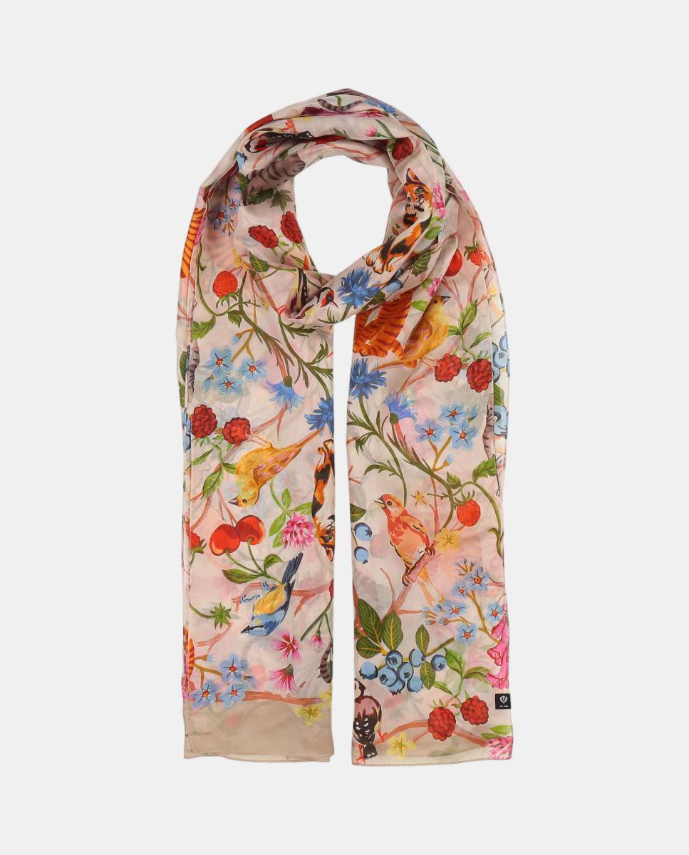 Cachecol com Estampado Floral Multicolor-2