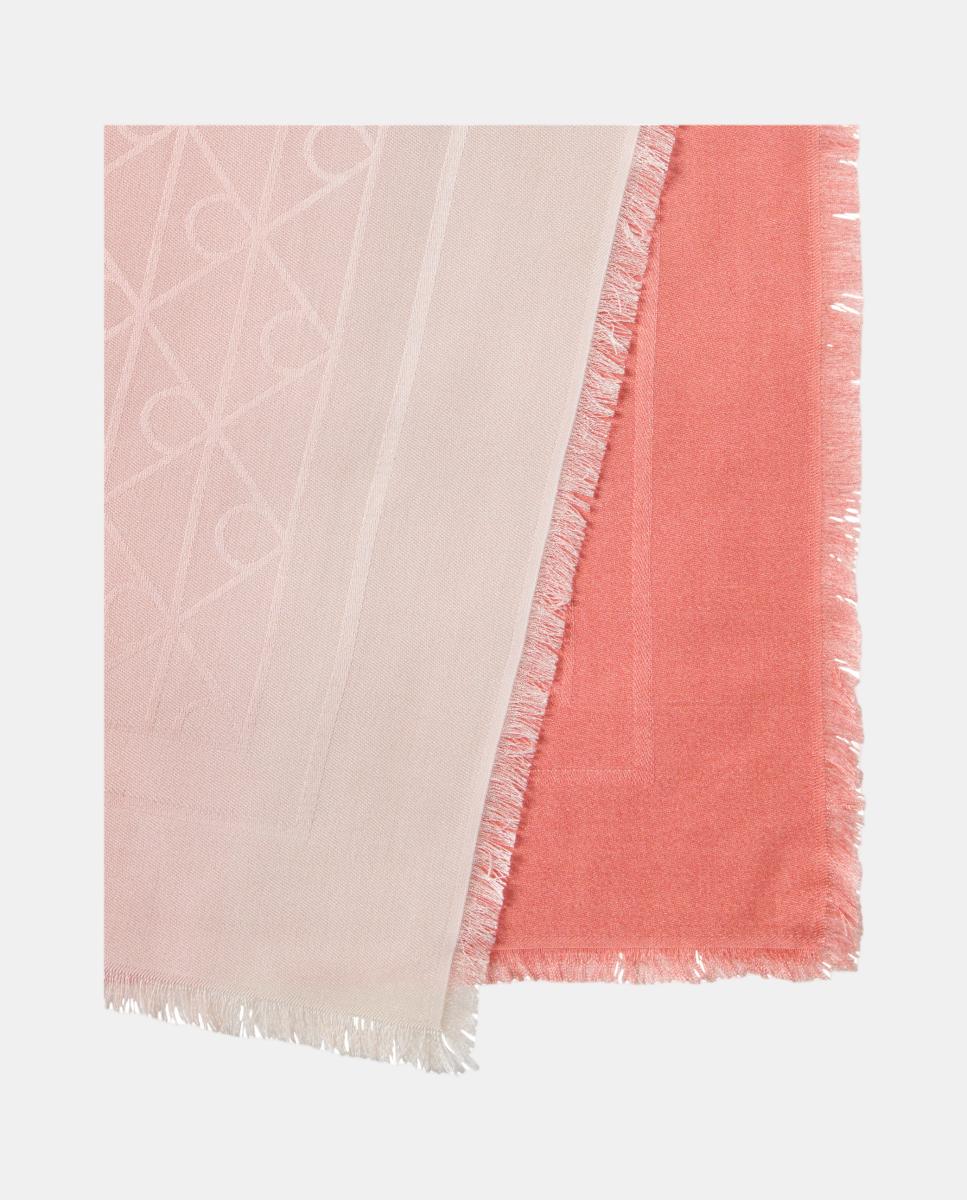 Lenço com Estampado de Monograma - 70x70 mm Laranja-2