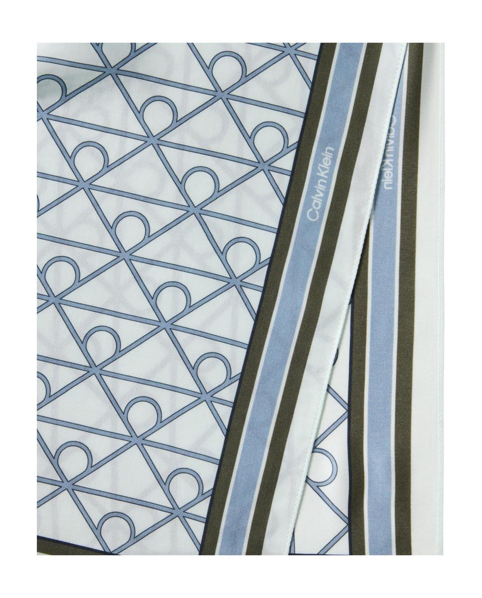 Lenço de Bandana com Estampado Emblem Azul-2