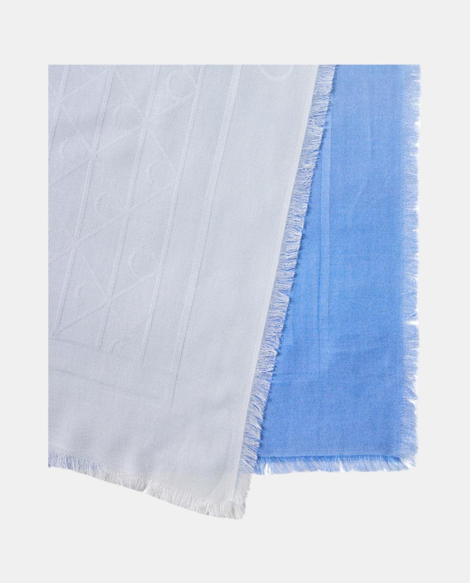 Lenço com Estampado de Monograma - 70x70 mm Azul-2
