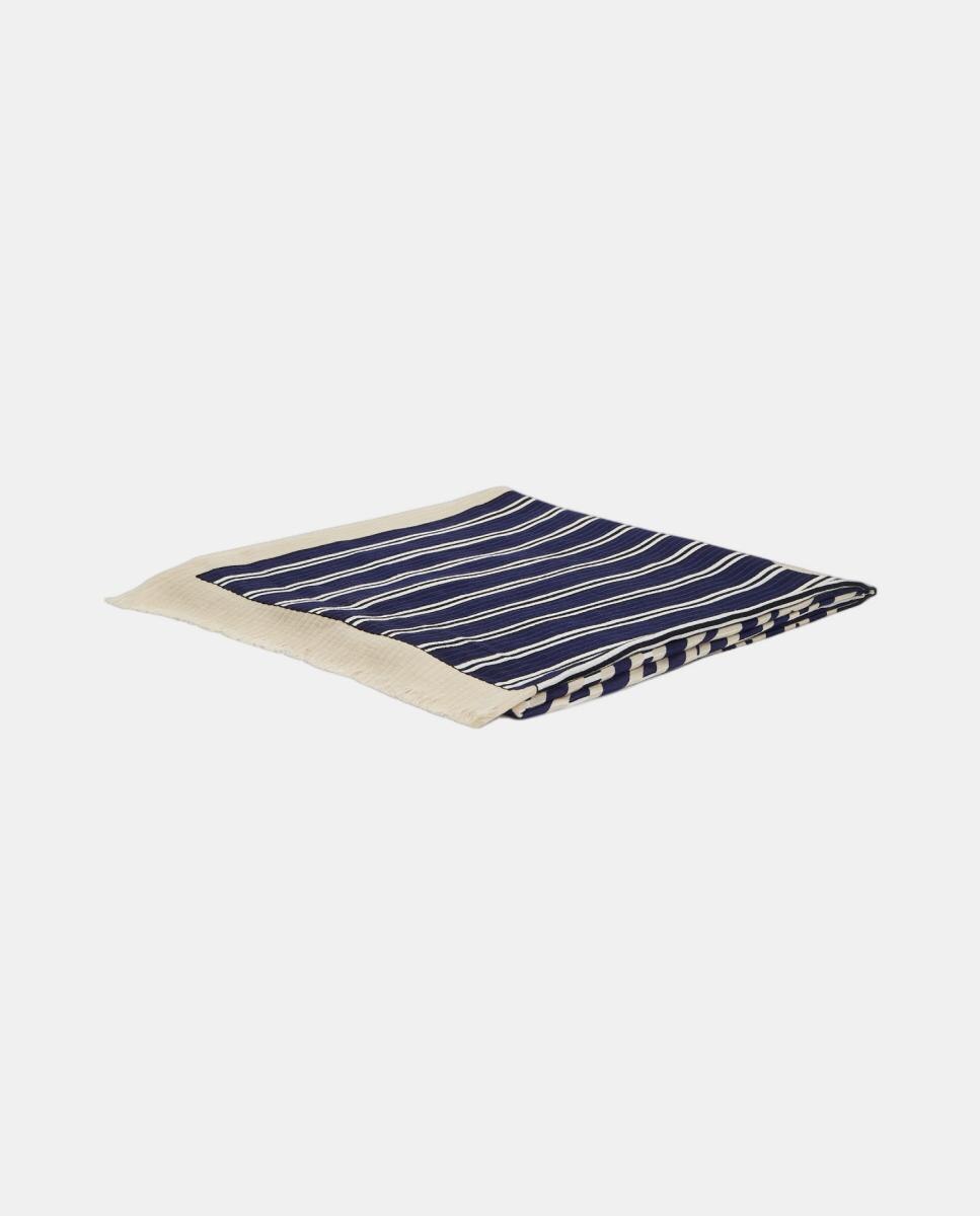 Écharpe com Estampado às Riscas Azul-marinho-2