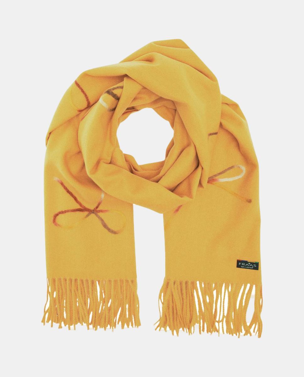 Cachecol Estampado de Poliéster Amarelo-2