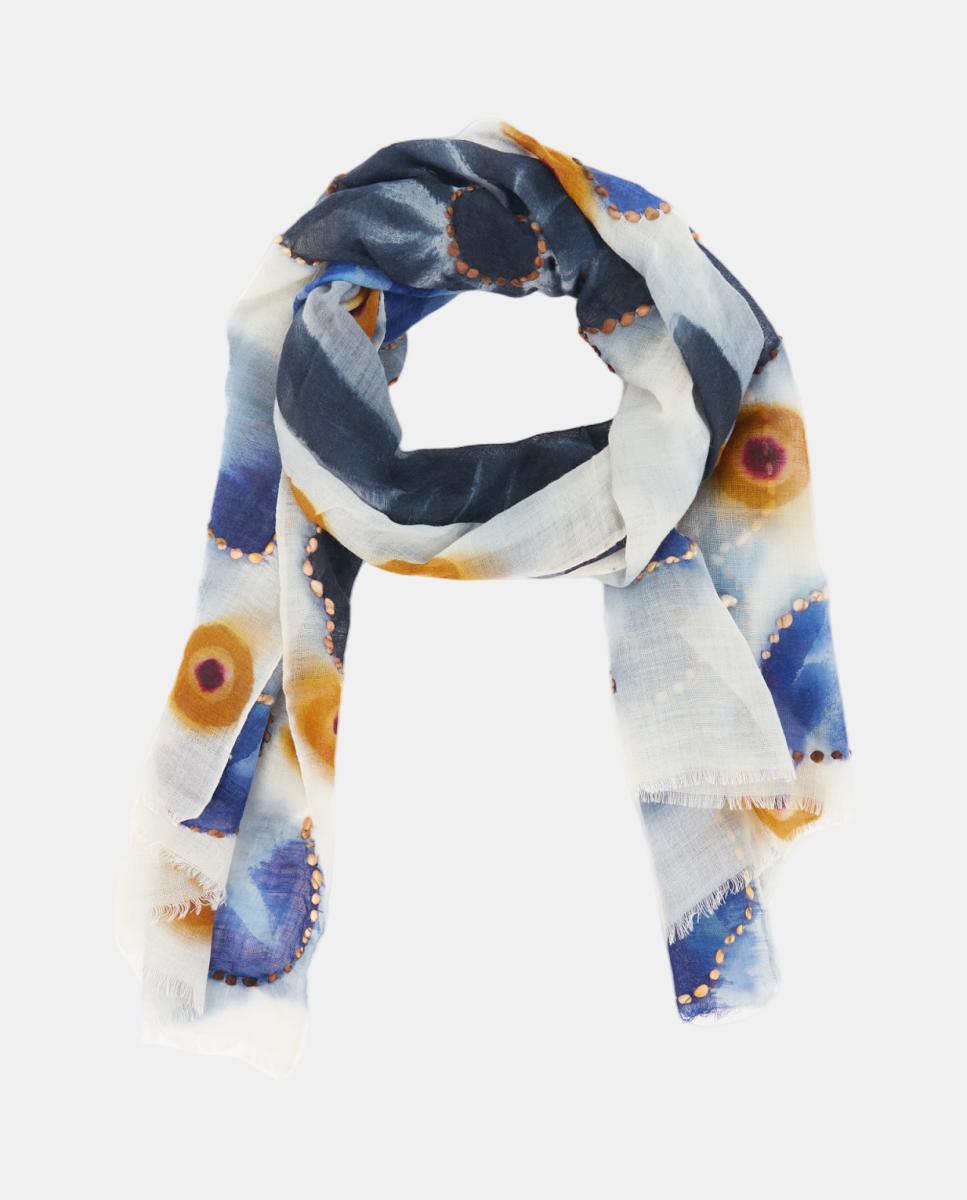 Lenço de lã com estampado floral Cinzento-5