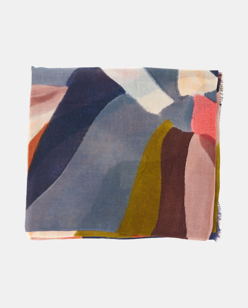 Imagen 0 de Pañuelo de lana con estampado abstracto Verde
