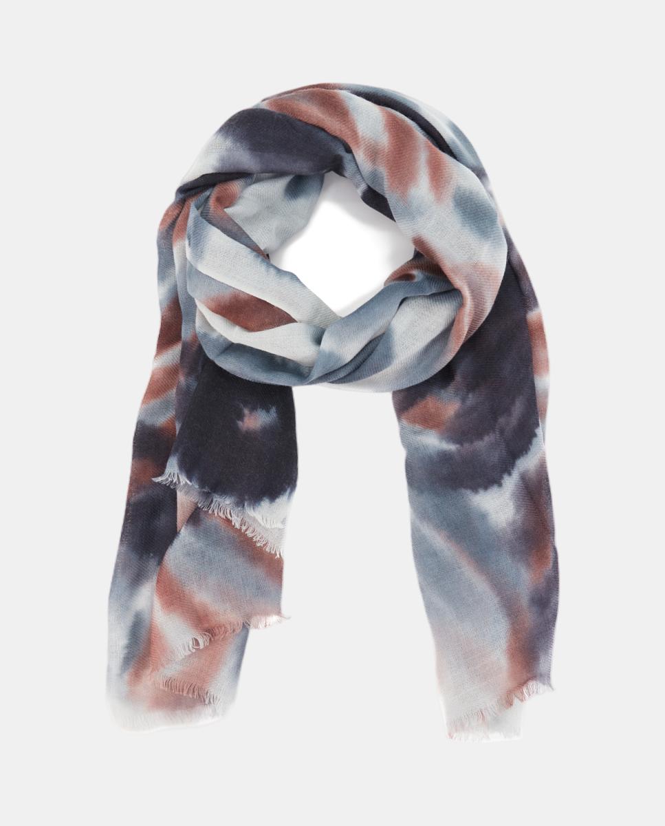 Lenço de lã com estampado floral Cinzento-5