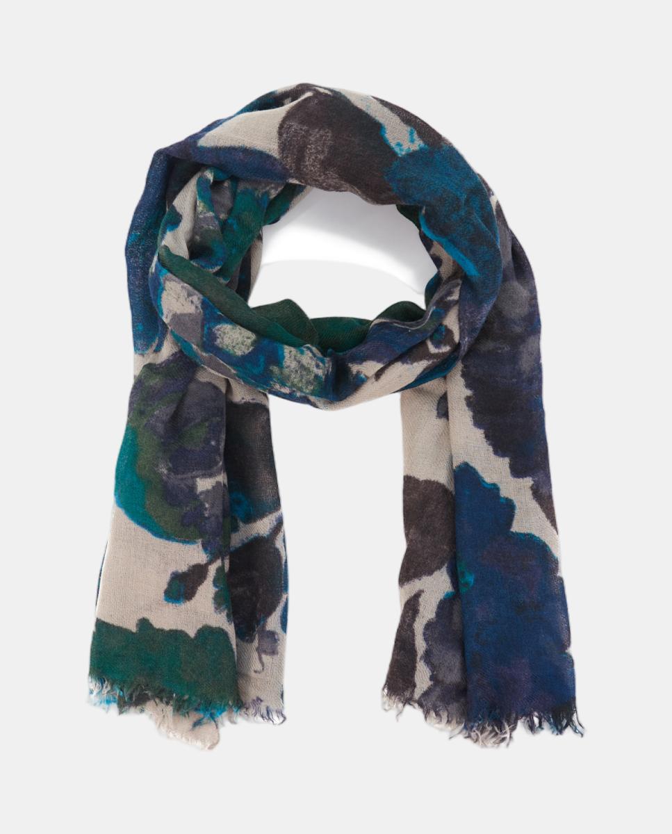 Lenço de Viscose com Estampado Floral Verde-5