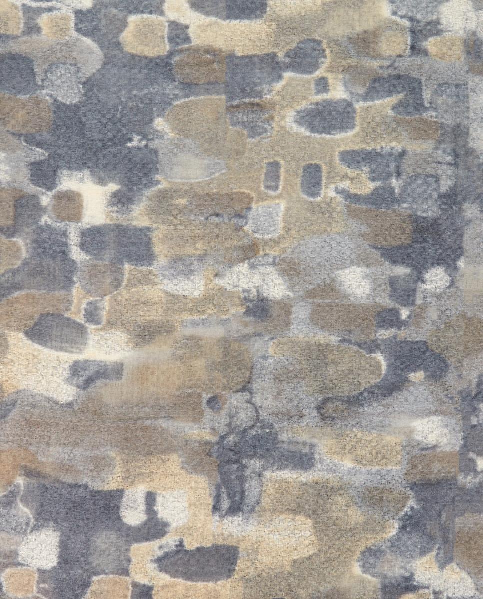 Lenço de Lã com Estampado Abstrato Cinzento-4