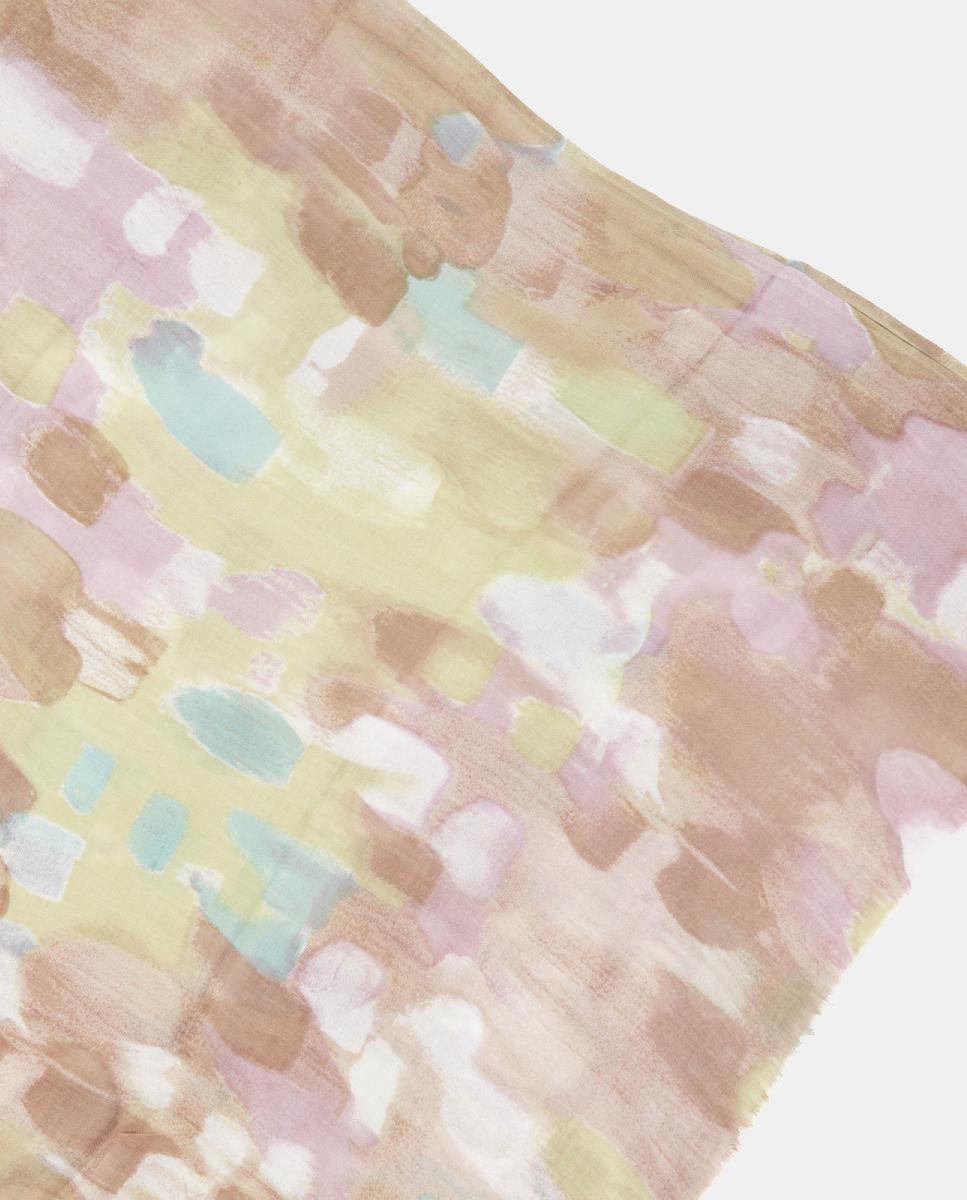 Lenço de Viscose com Estampado Abstrato Verde-3