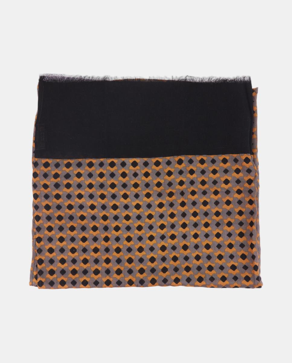 Lenço de Viscose com Estampado Geométrico Preto-2