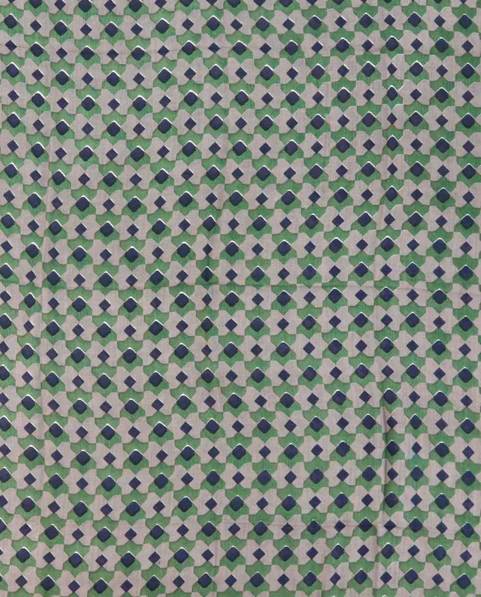 Lenço de Viscose com Estampado Geométrico Azul-4