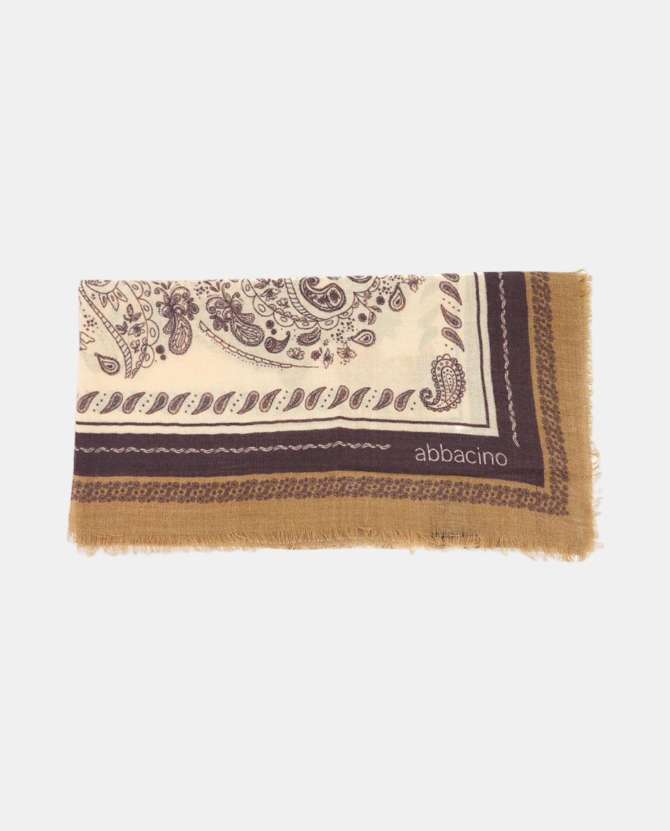 Lenço de lã com estampado paisley Amarelo-2