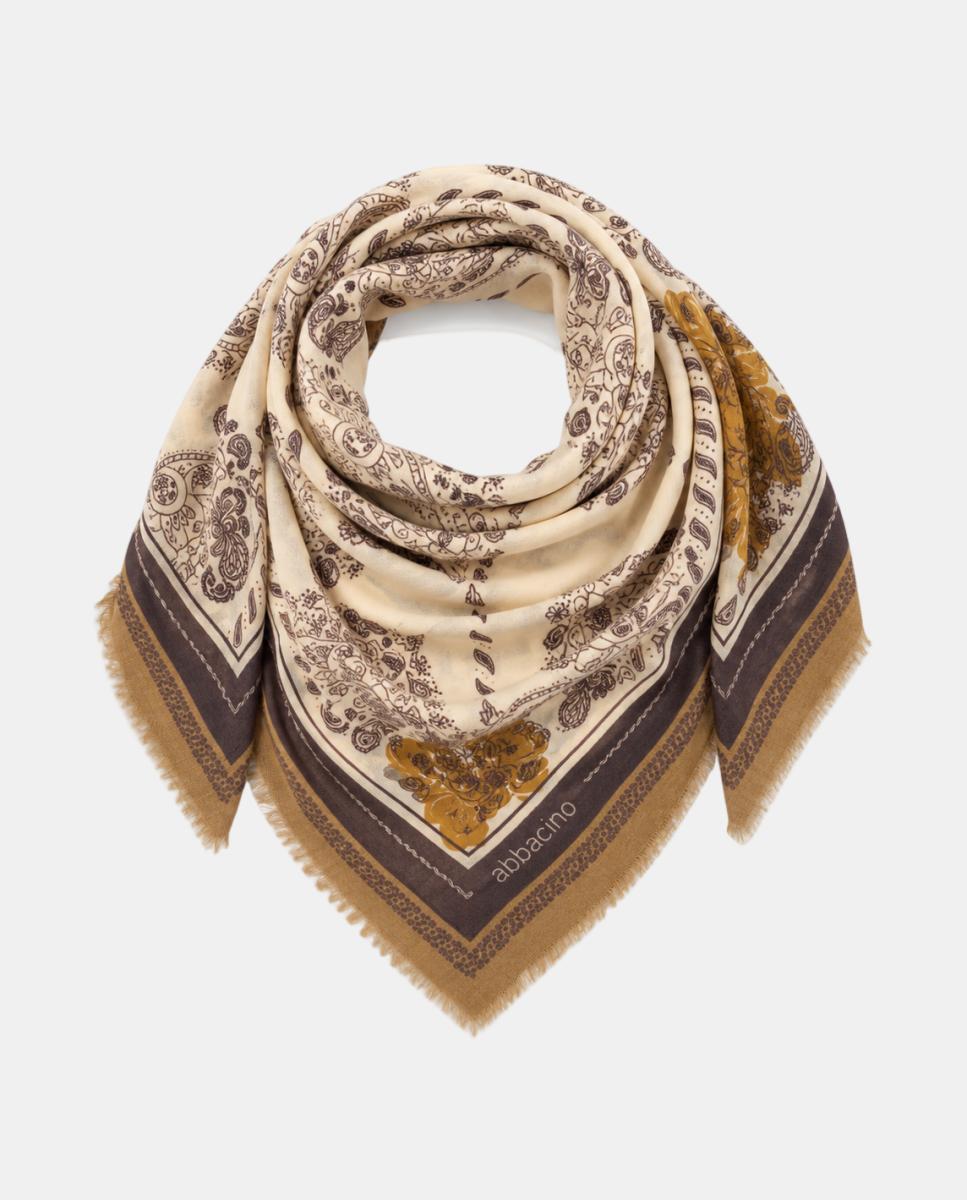 Lenço de lã com estampado paisley Amarelo-5