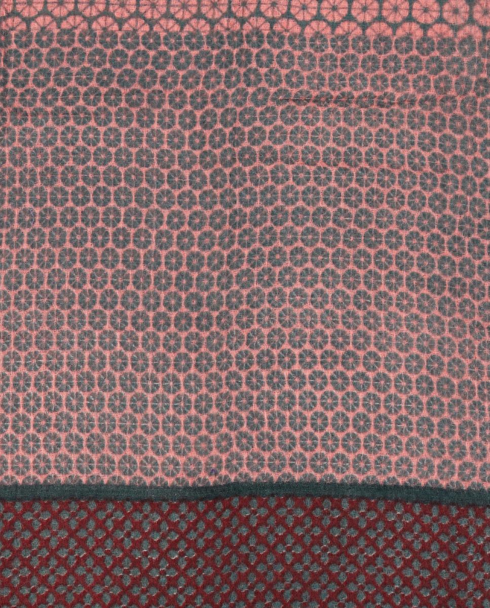 Pañuelo de lana con estampado geométrico burdeos - Abbacino - Rojo Rojo-4