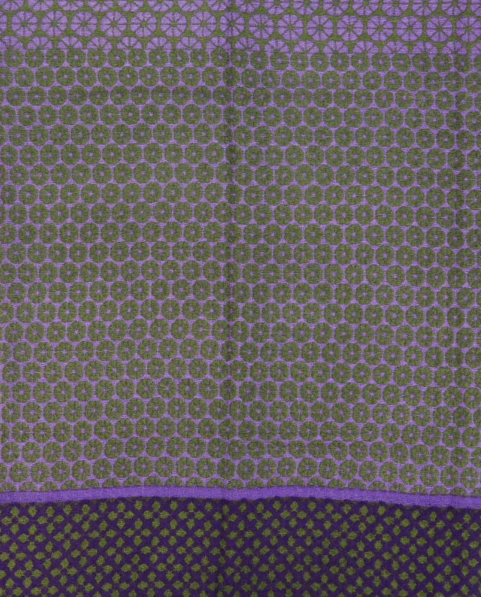 Lenço de Lã com Estampado Geométrico - Verde Verde-4